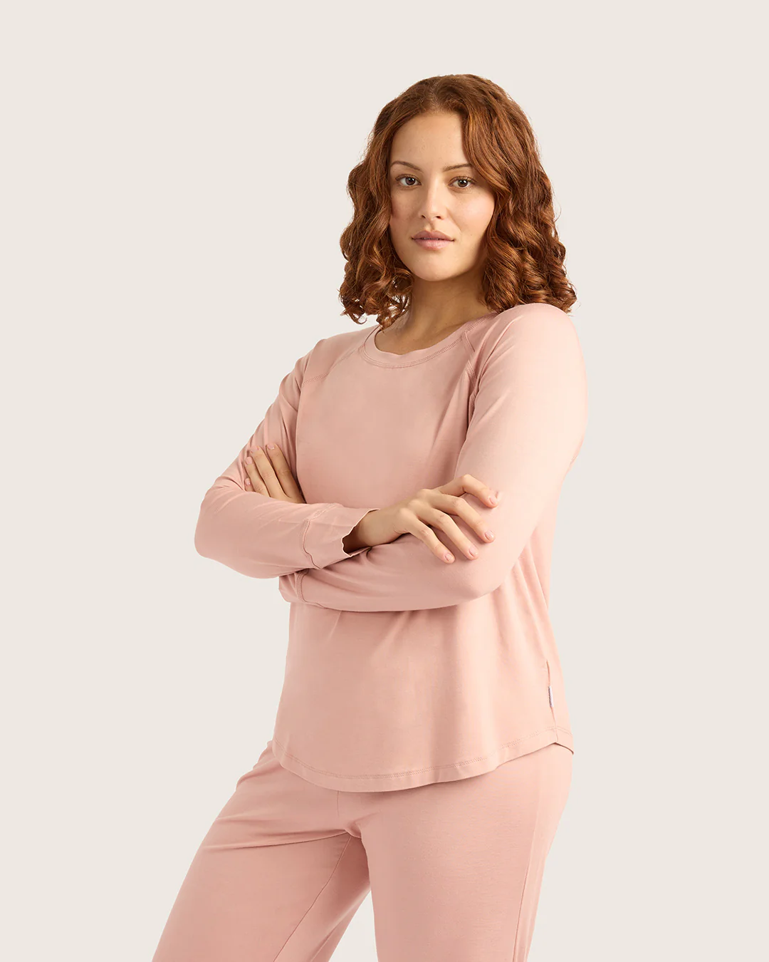 Goodnight Raglan Sleep Top - Dusty Pink - Image 3