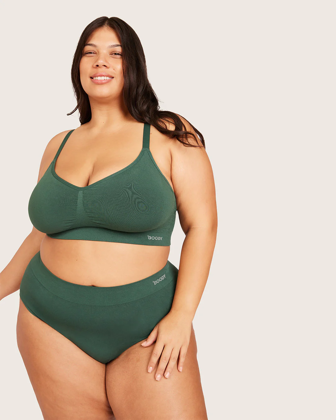 Wireless Full Bust T-Shirt Bra - Emerald Green - Image 10
